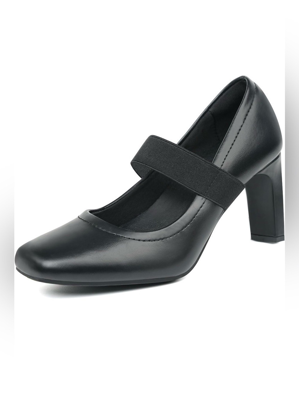 Benassal Black Mary Jane High Heels Square Toe Shoes Size 9.5